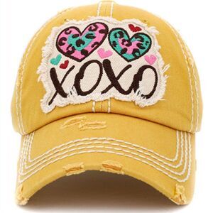 2/$30 Yellow XOXO Ladies Baseball Baseball Hat - New Ball Cap